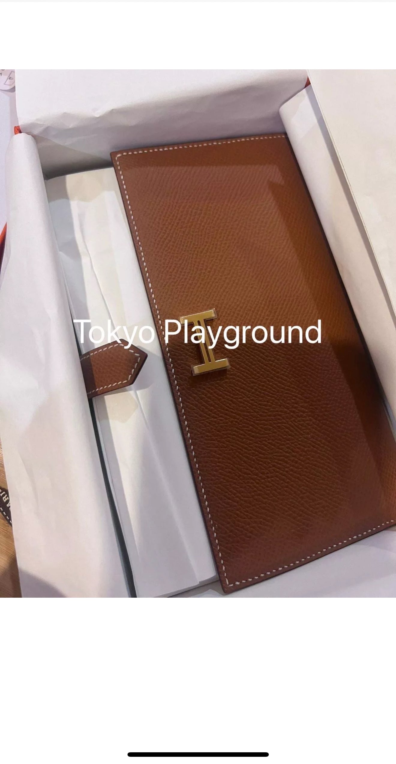 100% Authentic Hermes Bearn Wallet Gold Women Folded Wallet Gift Xmas